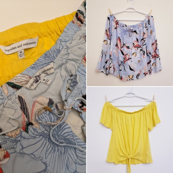 2️⃣CUPCAKE + CASHMERE Off the Shoulder Tops, M - Picture 2 of 5